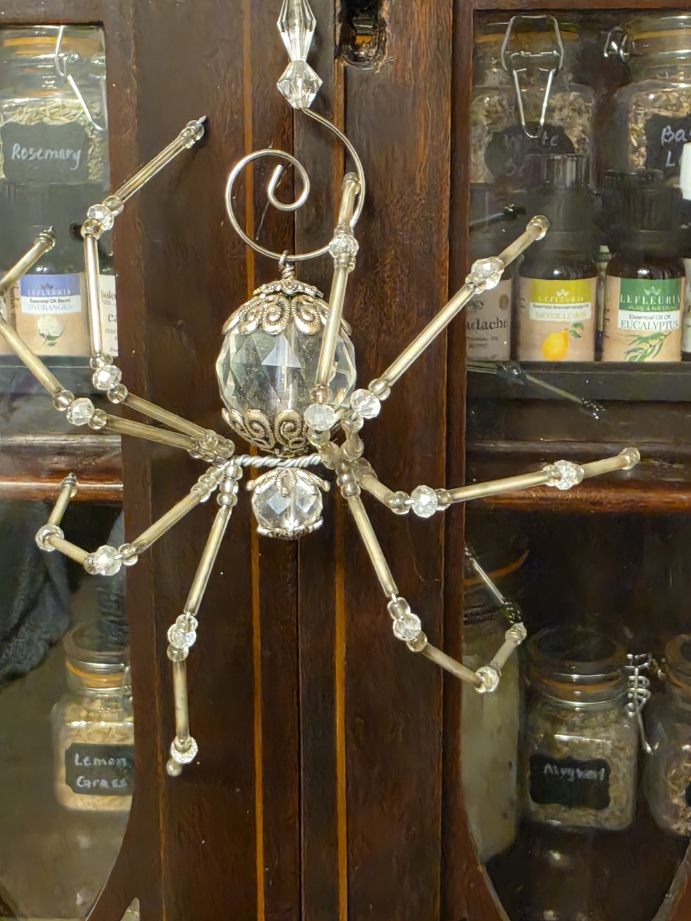 Crystal Beaded Spider Ornament - Handmade Artistry